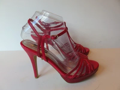 NUEVO SIN ETIQUETAS Casa Blanca Mercado Negro WHBM Génova Cuero Rosa Fiesta Tacones Talla 8* Foto 1 de 4