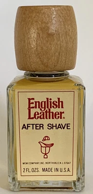 Tapa de madera vintage de cuero inglés para después del afeitado 2 fl oz Splash MEM Company Nuevo de Lote Antiguo Foto 1 de 3