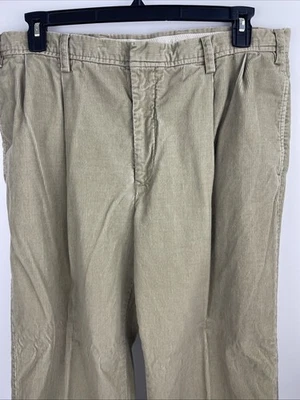 Pantalones de pana Nautica Rigger para hombre 38x32 beige calce clásico doble pliegue nuevos Foto 1 de 4