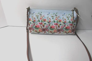 Bandolera convertible Elliott Lucca Demi Clutch 3 en 1 azul floral nueva sin etiquetas - Imagen 1 de 6