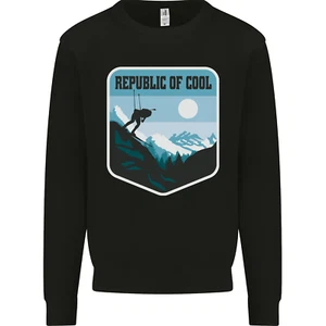Republic of Cool Skiing Skier Ski Kids Sweatshirt Jumper - Picture 1 of 12