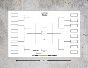 32 CORNHOLE BAG TOSS SINGLE ELIMINATION TOURNAMENT BRACKET BLIND DRAW +PEN - Picture 1 of 5