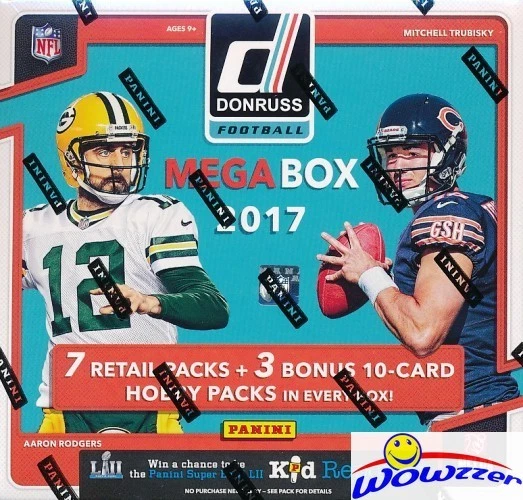 2017 Donruss Football EXCLUSIVE Factory Sealed 10 Pack MEGA Box w/3 HOBBY PACKS!