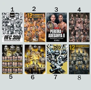 Custom UFC 300 Pereira Vs Hill Artist Series 2024 Poster - Picture 1 of 1