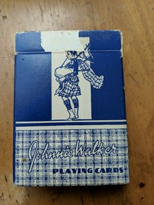 Vintage Johnnie Walker Blue Playing Cards Plastic Coated Linen Finish