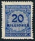 GERMANY Weimar 1923 20M blue SG334 mint MNH FG Inflation Provisionals ##W44