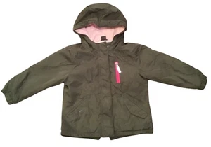 Wonder Nation Girls Light  Jacket Coat 3T Army Green Pink Hooded - Picture 1 of 6