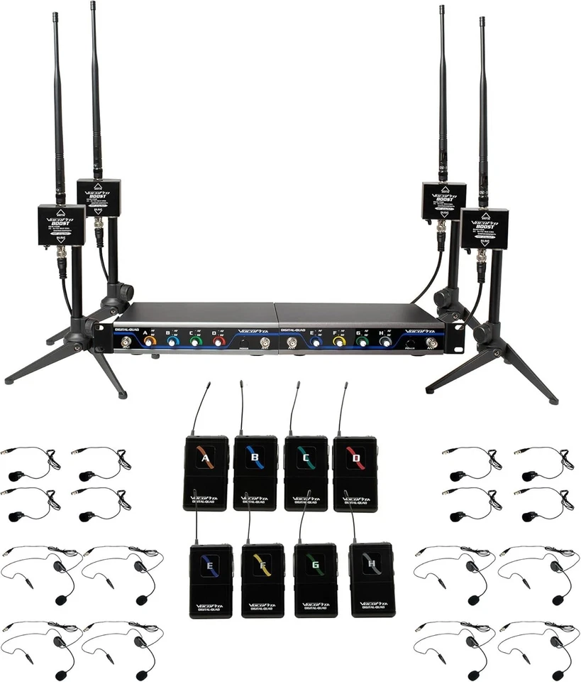 VocoPro Headset Boost-Conference-8 /600ft. Long-Range Digital Wireless...