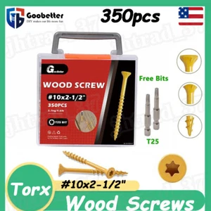 350PCS #10 x 2-1/2" Deck Screws Self Tapping Wood Screws T25 Torx Fence Screws - Picture 1 of 12