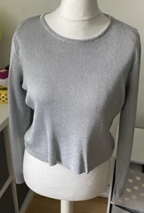Fenn Wright & Manson Silver Jumper Cropped Size L - Picture 1 of 6