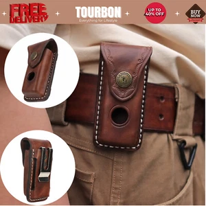 Tourbon Leder Klappmesser Messerscheide Taschenmesser Etui Gürtelclip Etui - Bild 1 von 24