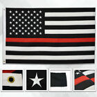 Embroidered Thin Red Line Flag 3x5ft Red Line HUGE 3'x5' Flag Fire Dept 210D