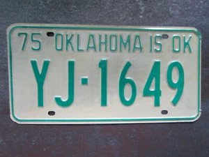 Oklahoma (YJ1649) American License Number Plate Collecting Craft Hobby - Picture 1 of 2