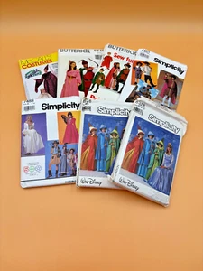 Costume Sewing Patterns Lot Unchecked Kids Adults Princess Cowboy Robin Hood - Picture 1 of 5