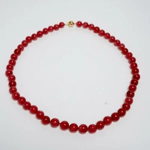 Agate 11mm Beaded Single Strand Necklace With 14k Gold Clasp Vintage - Picture 1 of 3