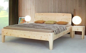 Designerbett Nicola 180x200 cm, Metallfrei, Zirbe, Massivholzbett, 40mm Zirbe - Bild 1 von 5