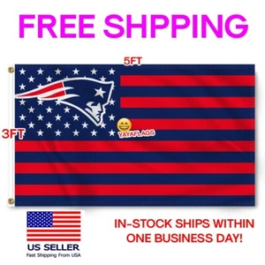 New England Patriots Flag 3X5 FT Banner Man Cave NEW NFL FREE Shipping - Picture 1 of 12