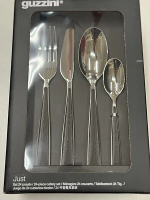 GUZZINI:1 SET da 24 POSATE “JUST” Acciaio Inox 18/10 c/Manico in plastica Fume’ - Immagine 1 di 4