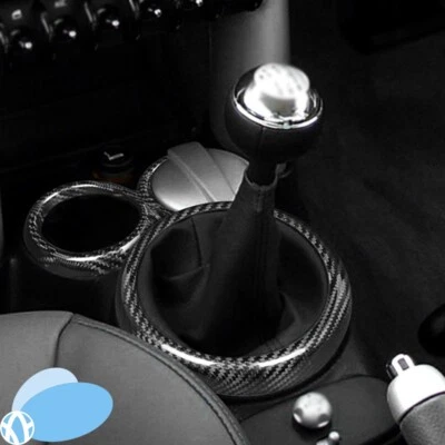 Real Carbon Fiber Car Gear Shift Panel Cover Trim For 2000-2006 Mini Cooper R50 — 第 1/4 张图片