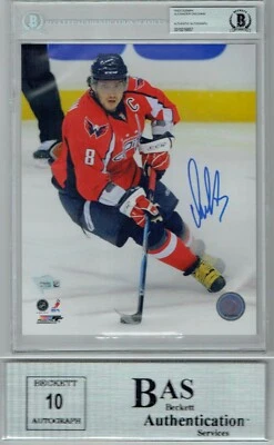 Foto firmada por Alexander Ovechkin 8x10 fanáticos BAS Beckett autógrafo grado 10 895 Foto 1 de 4