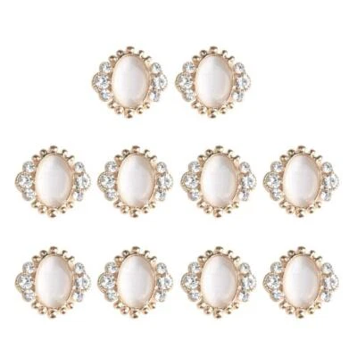 10pcs Crystal Rhinestone Flatback Button Embellishment Wedding Favours Decor - Image 1 of 4
