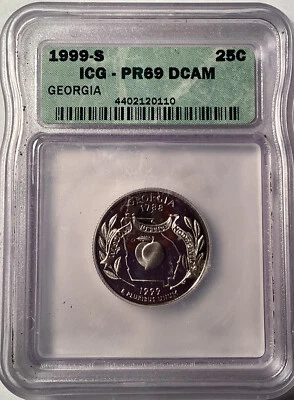 1999 S Georgia State Proof Quarter, ICG-PR69 DCAM - Image 1 of 2
