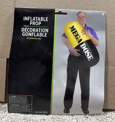 Foto inflable amarilla y negra utilería mega dosis píldora sobre la colina mordaza broma nueva Foto 1 de 4