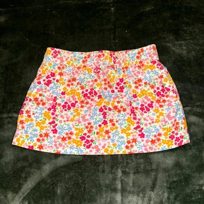 Saia de cordão Old Navy mistura de linho meninas S 6-7 Ditsy floral cintura elástica - Imagem 1 de 4