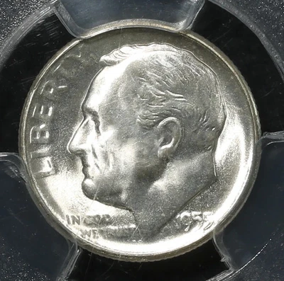 Moneda de diez centavos Roosevelt 1955 S PCGS MS65 Foto 1 de 3