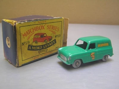 Matchbox Moko Lesney #59A Ford Thames Singer Van Dark Green with GPW EXIB - Image 1 of 4