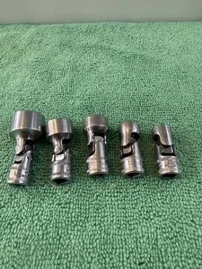 Snap On 1/4" Drive Metric Swivel Sockets 8MM 10MM 12MM 13MM 6 Point Lot of 5 - Foto 1 di 5