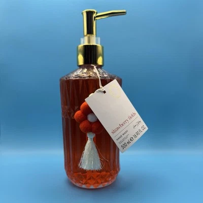 ASQUITH & SOMERSET~STRAWBERRY FIELDS HAND WASH GLASS DISPENSER 16.9Oz - Image 1 of 4