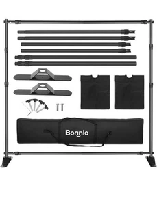 Bonnlo Backdrop Stand kit, 2.7mx3.4m Heavy Duty Banner Stand for Photography - Picture 1 of 7