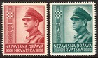 Stamp Croatia Sc B29-30 1943 WWII 3rd Reich NDH General Pavelic MNH
