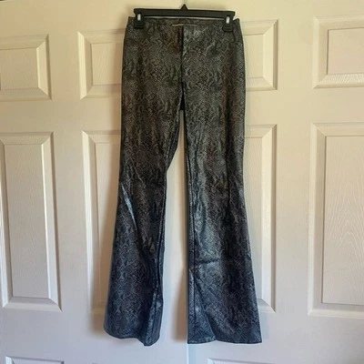 De colección Pares Azul Piel de Serpiente Acampanado Cuero Pantalones Concierto 2 Festival Foto 1 de 4