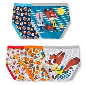 Disney Zootopia Little Boys' 5-Pack Of Briefs Sizes 4-6-8 - Picture 1 of 1