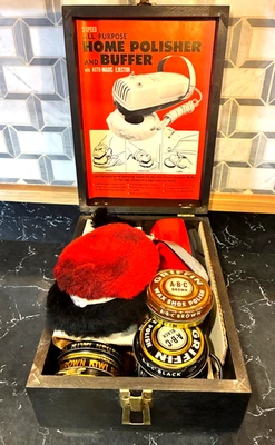 Pulidora de zapatos de colección Signature WARDS en caja de valet de madera modelo M-53-12230 2 velocidades Foto 1 de 4