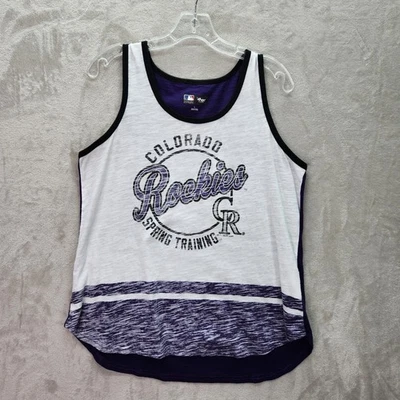 Camiseta sin mangas Colorado Rockies para mujer grande entrenamiento de primavera sin mangas MLB Burnout verano Foto 1 de 4