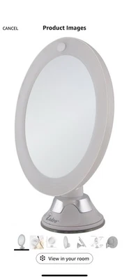 Zadro LED Lighted Z'Swivel Power Suction Mirror 10X Magnification Power 7.5"Tall - Image 1 of 4