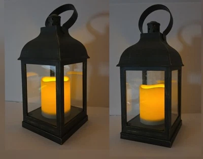 Vintage Rustic Electric Candle Lantern Lamp LED Light Battery Powered 2pack - Image 1 of 4