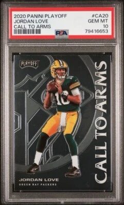2020 Panini Playoff Jordan Love Call To Arms #CA20 Rookie PSA 10 GEM MINT - Image 1 of 3
