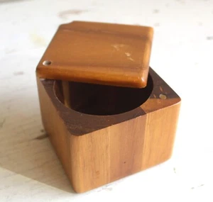 Swing Lid Trinket Box Threshold Target Small Wooden Square Jewelry Keeper - Picture 1 of 7