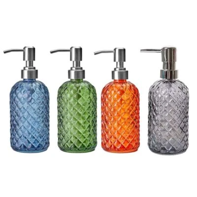 400ml Glass Liquid Shampoo Soap Dispenser Hand Pump Bottle Grey,Blue,Green,Orang - image 1 of 4
