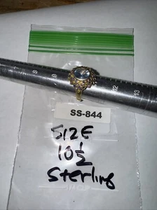 BGE Bradford Gold Exchange Gold-on-Silver Cocktail Ring Size 10 1/2  SS-844 - Picture 1 of 16