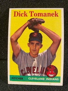 1958 TOPPS BASEBALL #123 -DICK TOMANEK - CLEVELAND INDIANS - EXC NMT