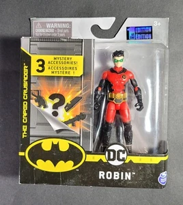 DC SPIN MASTER THE CAPED CRUSADER ROBIN RED/BLACK OUTFIT - Picture 1 of 3