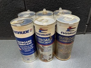 VINTAGE EVINRUDE OUTBOARD LUBRICANT OIL CAN NOS 6 PACK 50/1 CAN 2 CYCLE UNOPENED - Picture 1 of 12