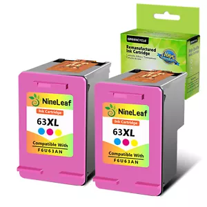 2Pk 63XL Tri-color Ink Cartridge For HP 63 XL DeskJet 1110 1111 1112 2136 3630 - Picture 1 of 12