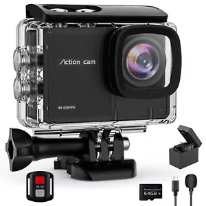4K Action Camara Wasserdicht mit 64G Crad - 60FPS 48MP HD WIFI Kamera mit EIS... - Bild 1 von 6