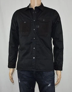 G-Star Raw Hombre Wolker Acolchado Sobrecamisa Negro Forrado CHAQUETA - Imagen 1 de 4
